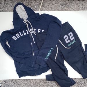 Navy blue Hollister hoodie and legging set